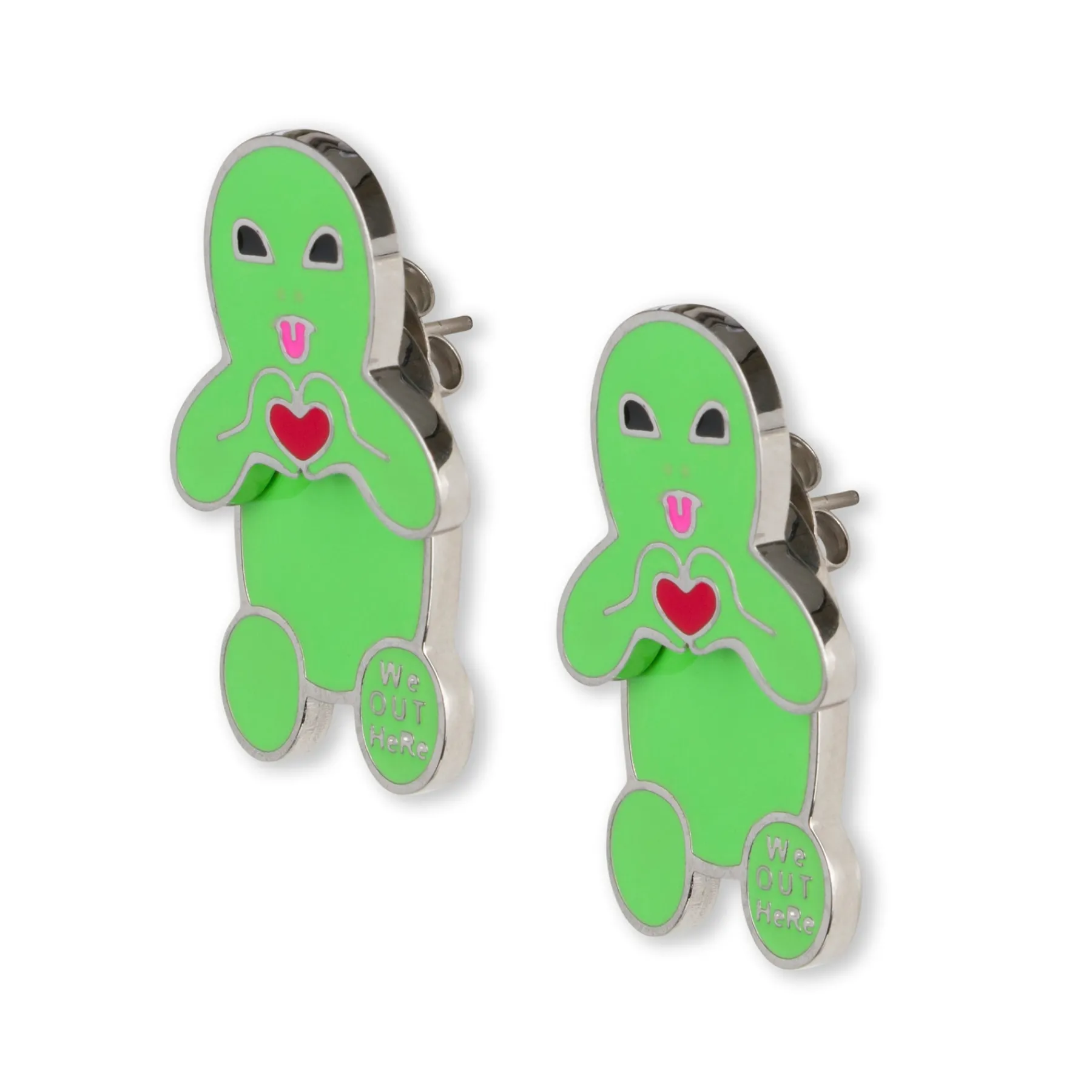 Ripndip Womens|Accessories<Alien Loves Earring Set (Green)