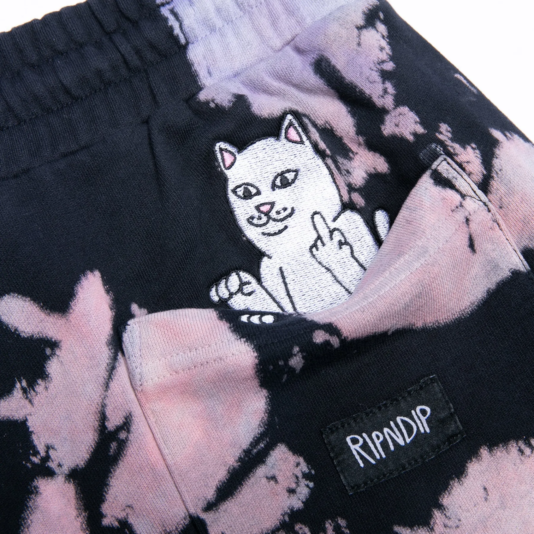 Ripndip Sweats|Shorts<Blaze Sweatshorts (Black/Peach/Purple Tie Dye)