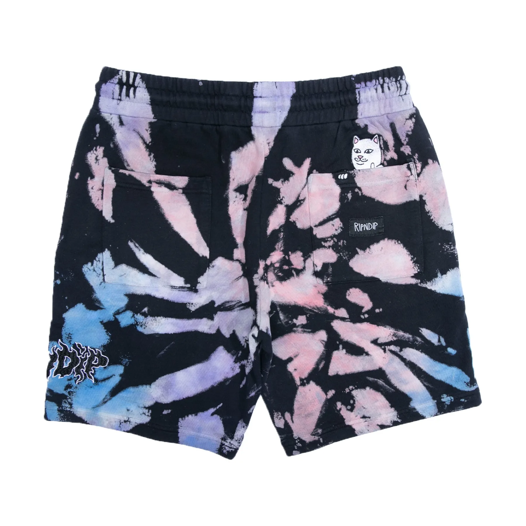 Ripndip Sweats|Shorts<Blaze Sweatshorts (Black/Peach/Purple Tie Dye)