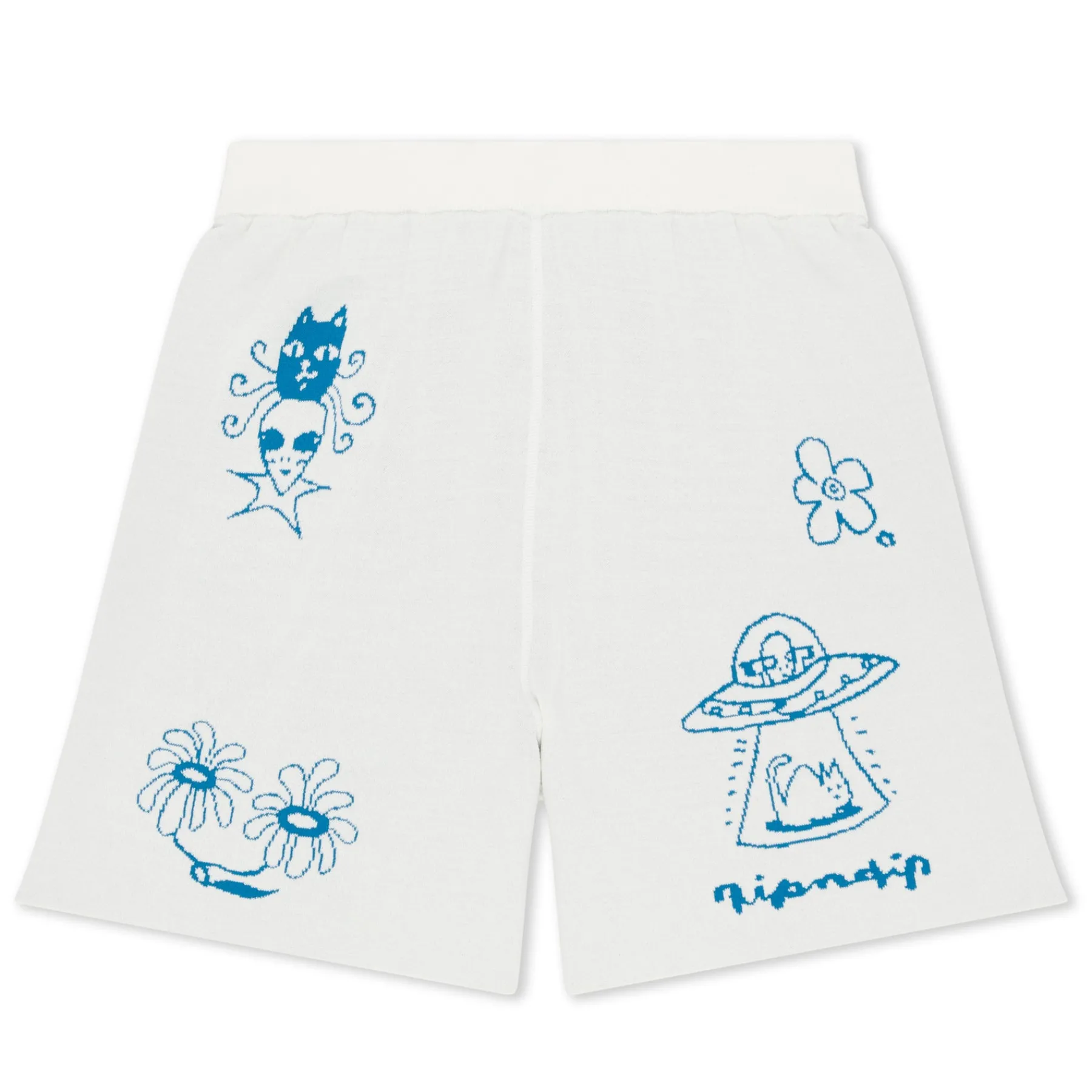 Ripndip Shorts|Womens<Blonded Knit Reversible Womens Shorts (Off White)