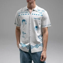 Ripndip Button Ups<Blonded Knitted Reversible Button Up (Off White)