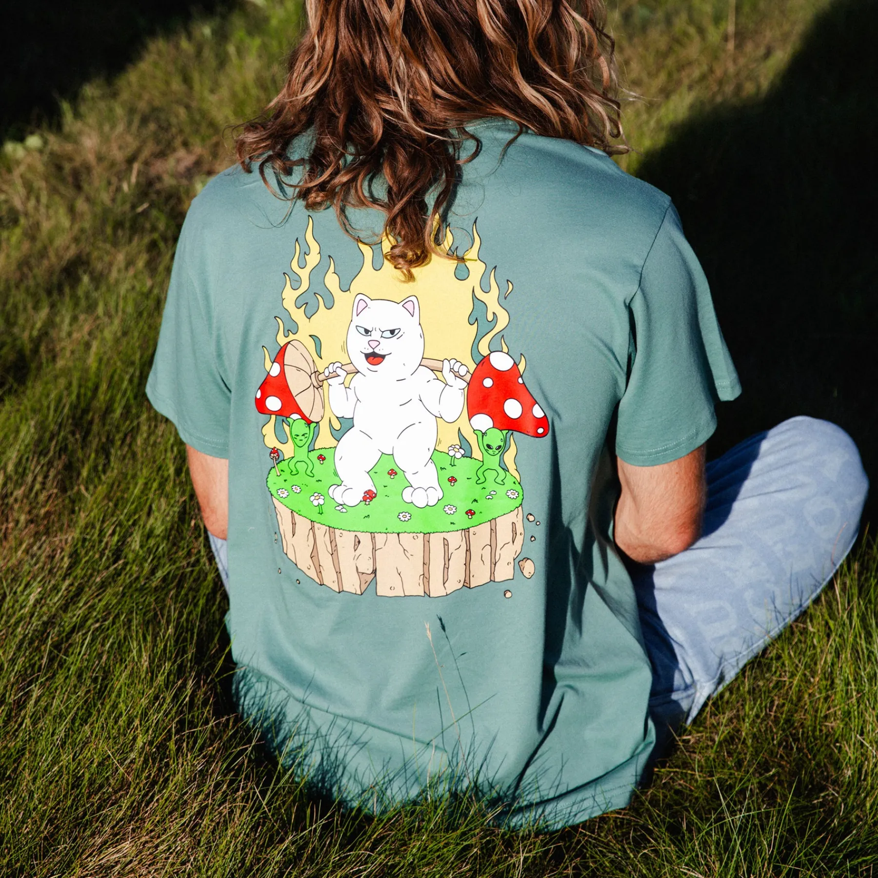 Ripndip Short Sleeve Tees<Bulking Tee (Olive)