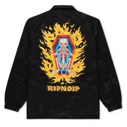 Ripndip Jackets<Burn In Heck Coaches Jacket (Black)