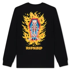 Ripndip Long Sleeve Tees<Burn In Heck Long Sleeve (Black)