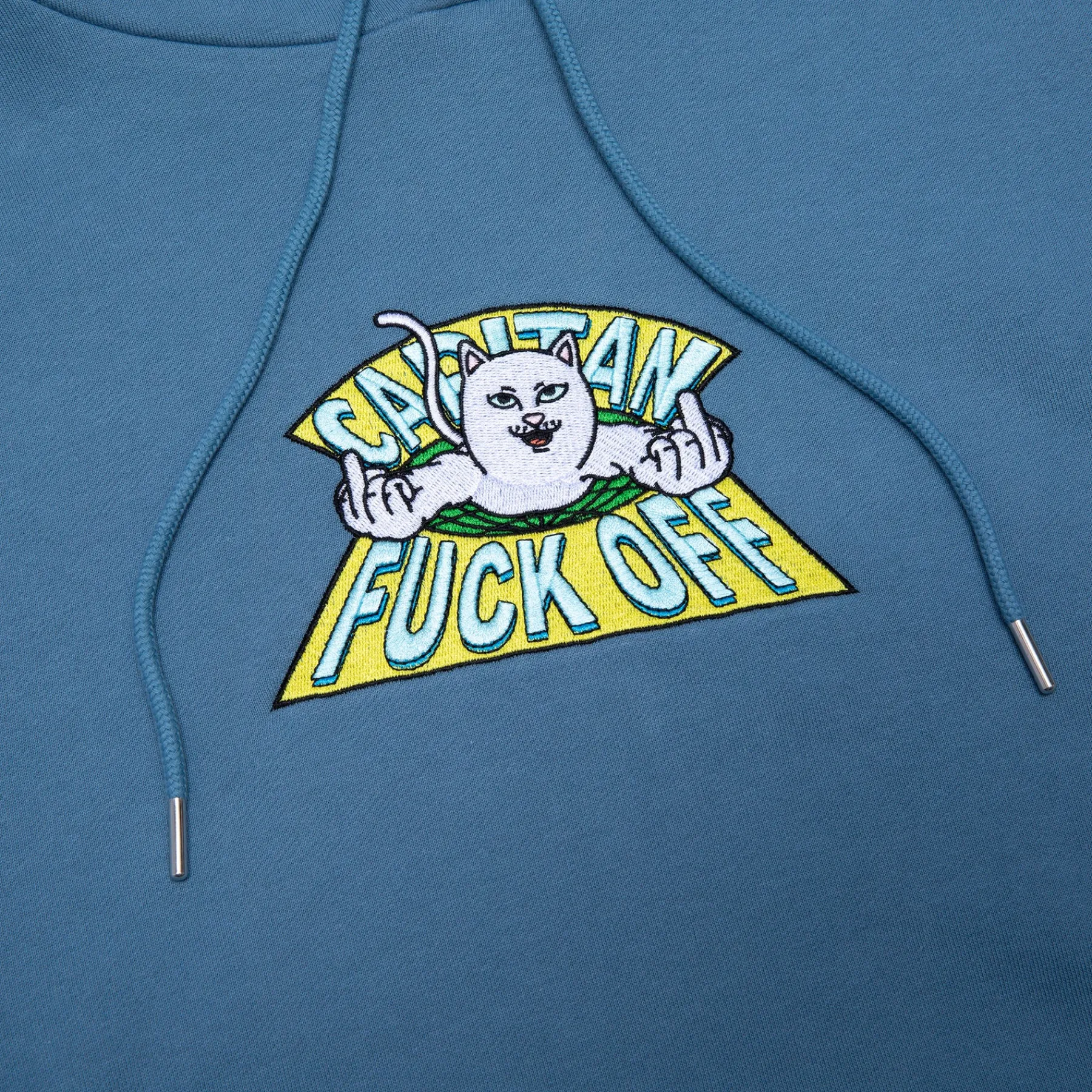 Ripndip Hoodies / Crewnecks<Capitan Fuck Off Embroidered Hoodie (Slate)