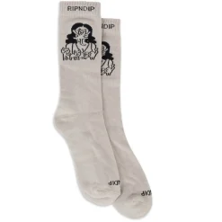 Ripndip Socks|Stocking Stuffers<Cat Lady Socks (Oatmeal Heather)