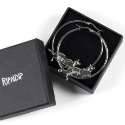 Ripndip Womens|Accessories<Catstanza Hoop Earrings (Silver)
