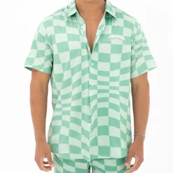 Ripndip Button Ups|Stocking Stuffers<Checked Short Sleeve Button Up (Olive/Pine)