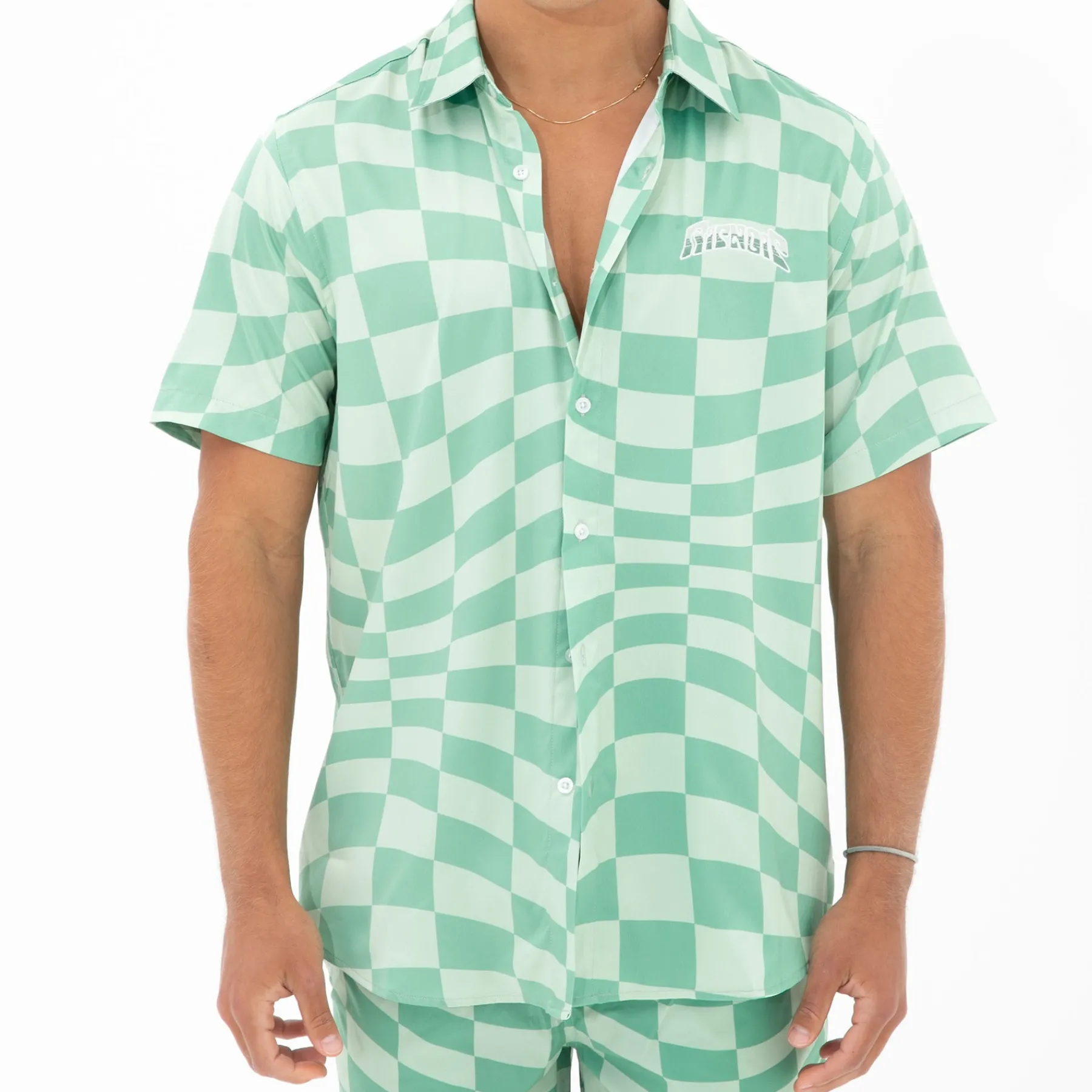 Ripndip Button Ups|Stocking Stuffers<Checked Short Sleeve Button Up (Olive/Pine)