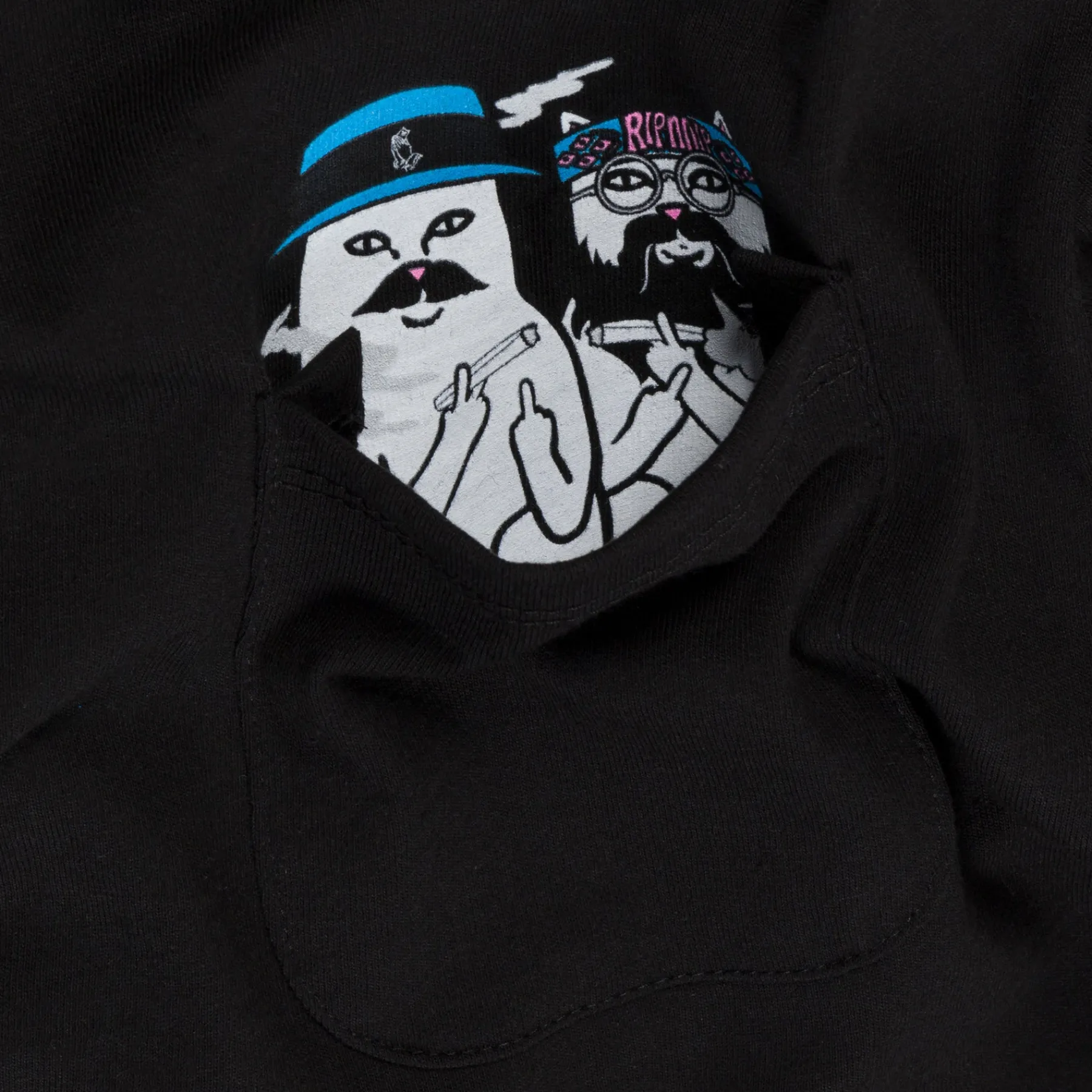 Ripndip Short Sleeve Tees<Cheech and Nerm Pocket Tee (Black)