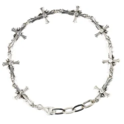 Ripndip Jewelry|Accessories<Chrome Cross Bracelet (Silver)