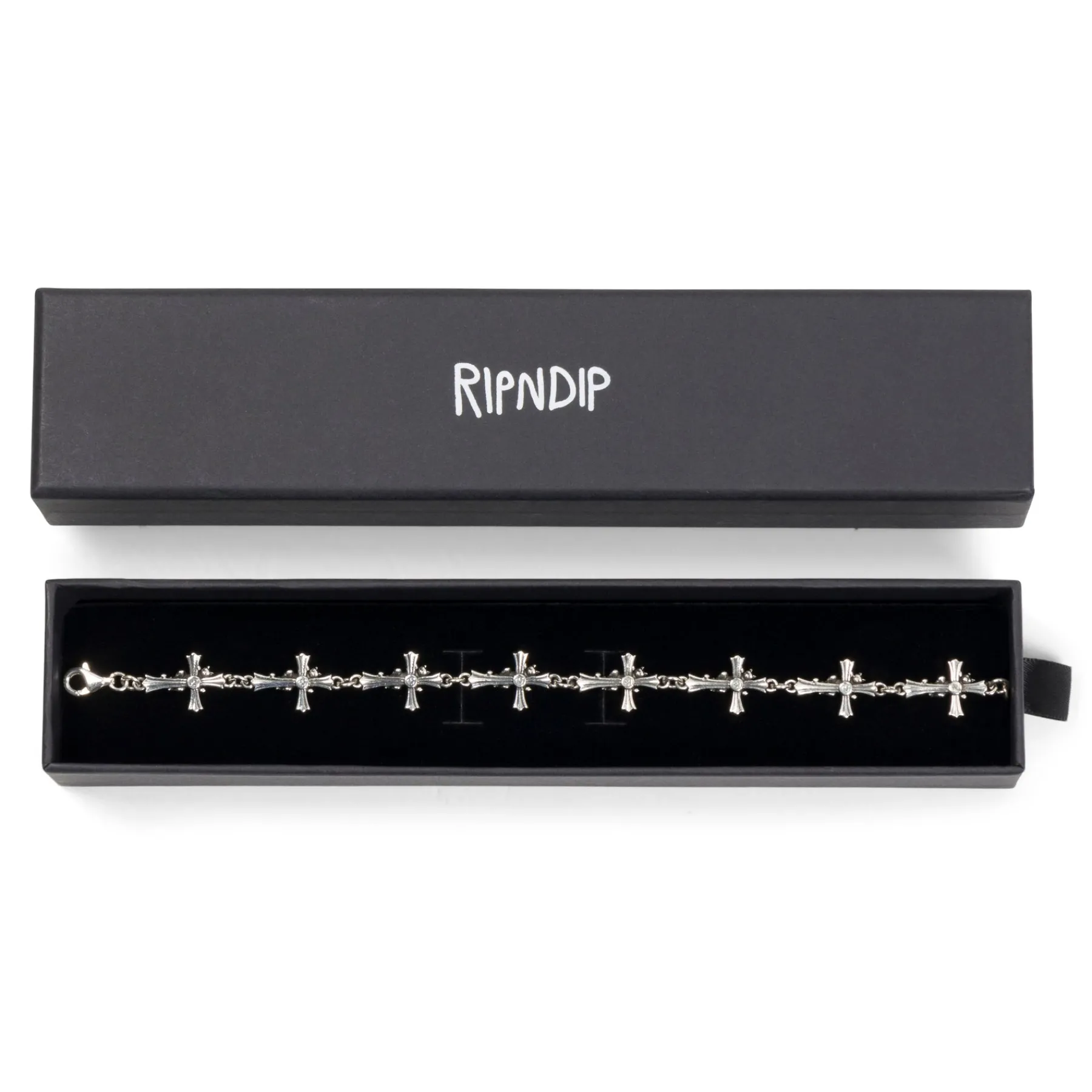 Ripndip Jewelry|Accessories<Chrome Cross Bracelet (Silver)