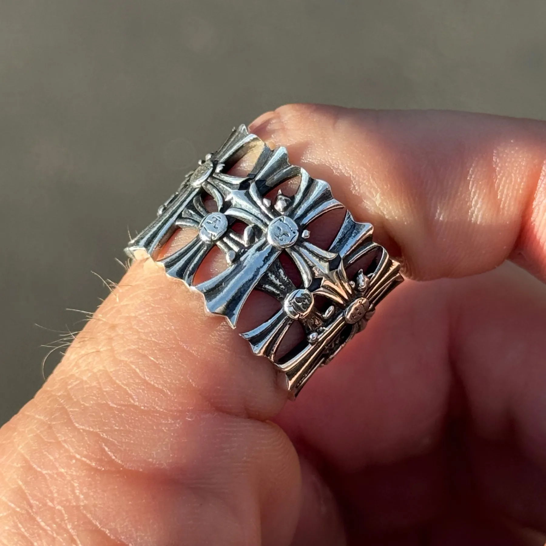 Ripndip Jewelry<Chrome Cross Ring (Silver)