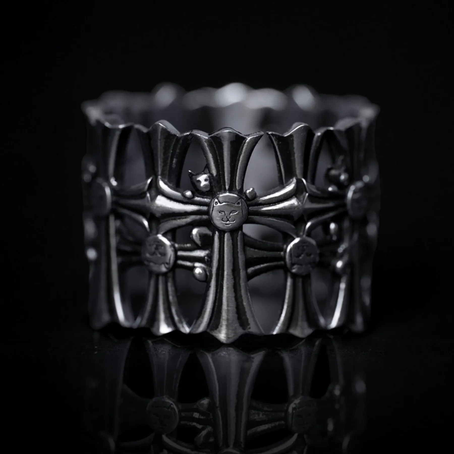 Ripndip Jewelry<Chrome Cross Ring (Silver)