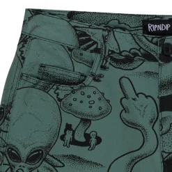 Ripndip Shorts|Stocking Stuffers<Dark Twisted Fantasy Twill Shorts (Olive/Black)