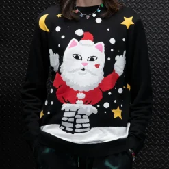 Ripndip Knits / Sweaters|Christmas Items<Deck The Halls Knit Sweater (Black)
