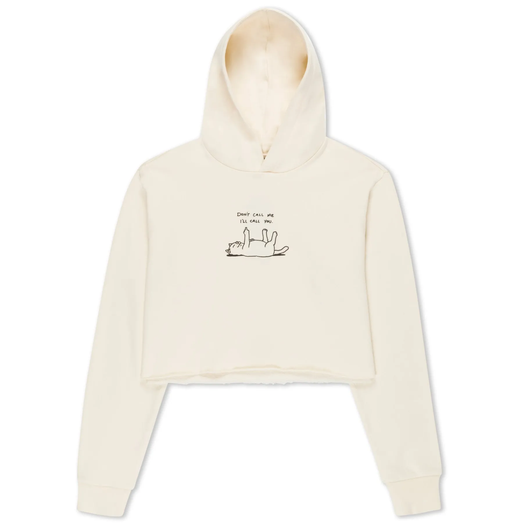 Ripndip Hoodies / Crewnecks|Womens<Don't Call Me Cropped Hoodie (Natural)