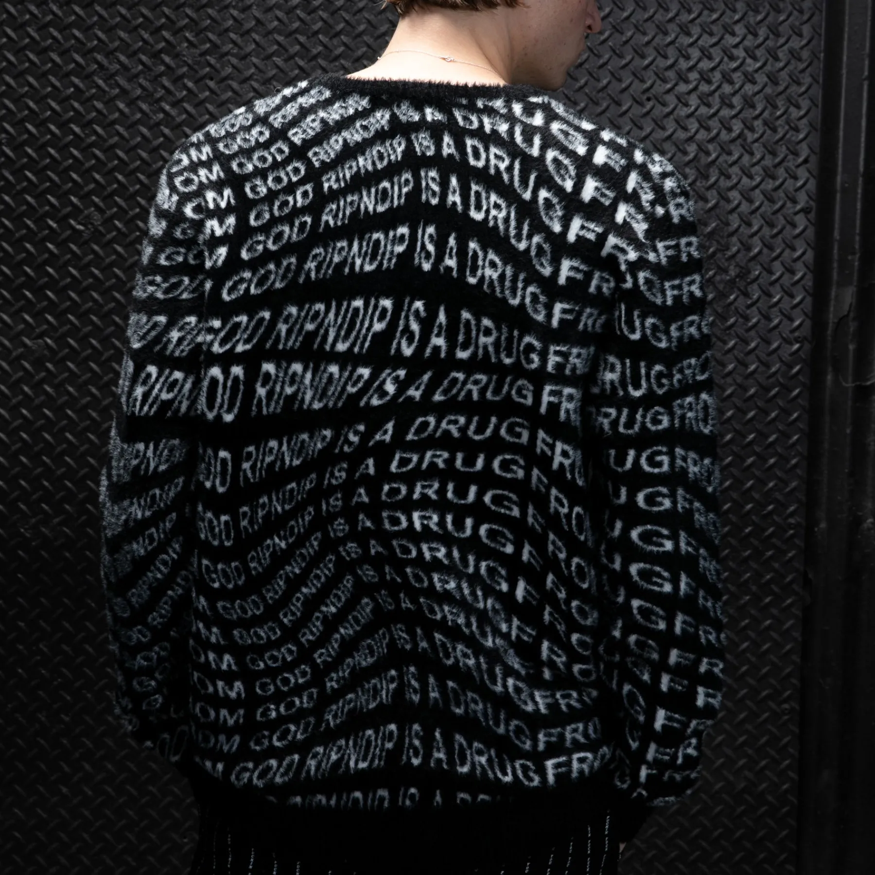 Ripndip Knits / Sweaters|Stocking Stuffers<Drug From God Knit Mohair Sweater (Black)