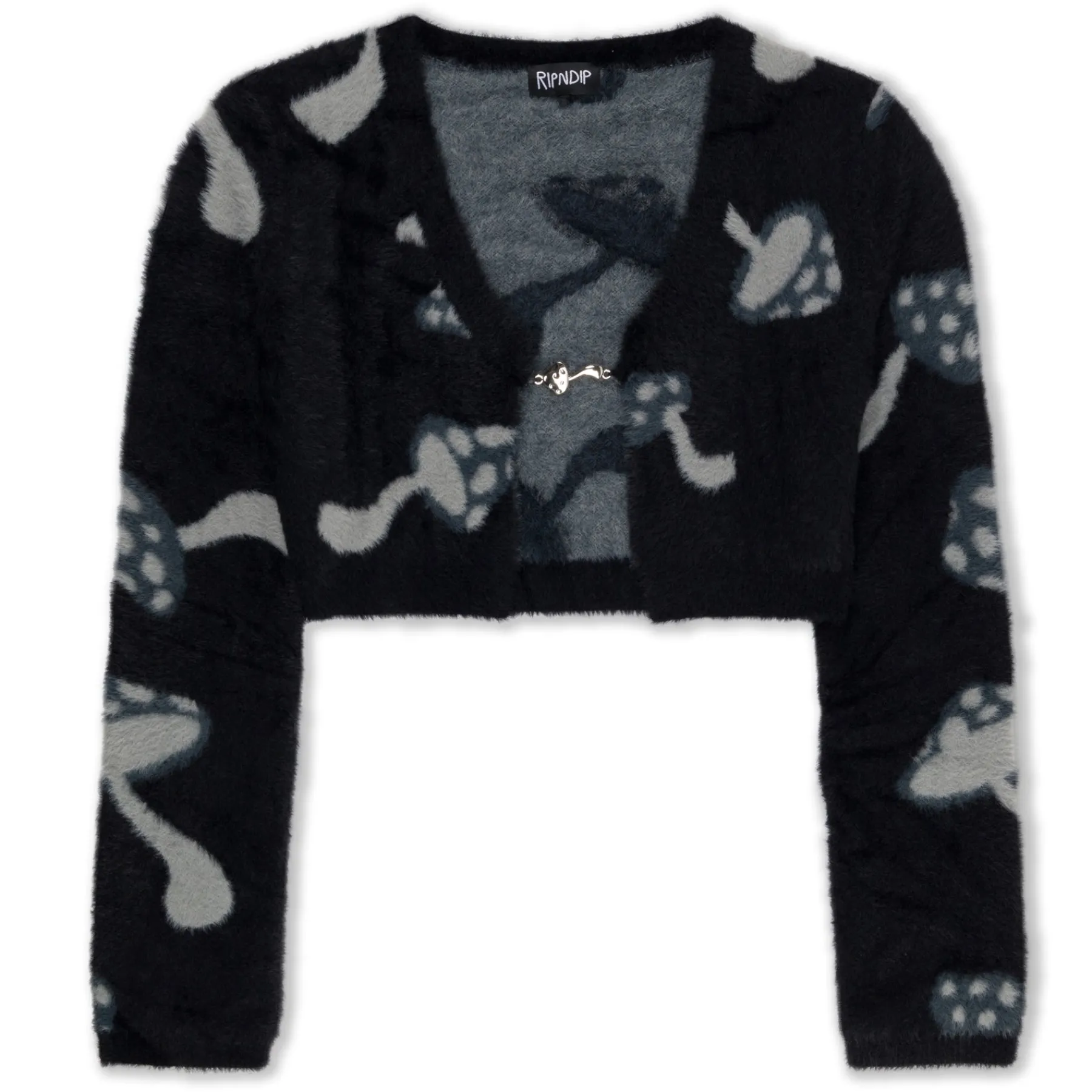 Ripndip Womens|Womens<Euphoria Knit Long Sleeve Crop Top (Black)