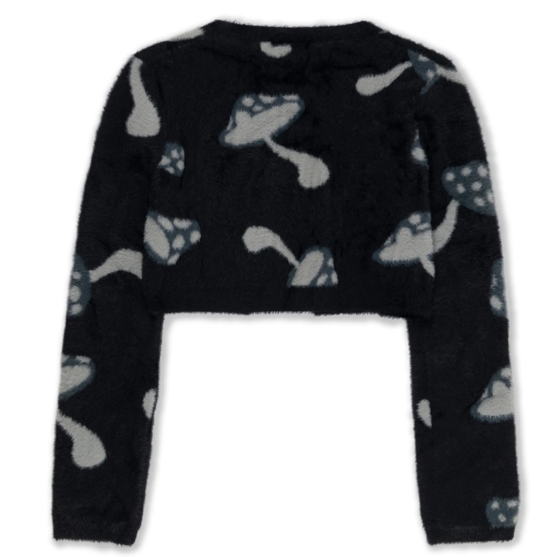 Ripndip Womens|Womens<Euphoria Knit Long Sleeve Crop Top (Black)