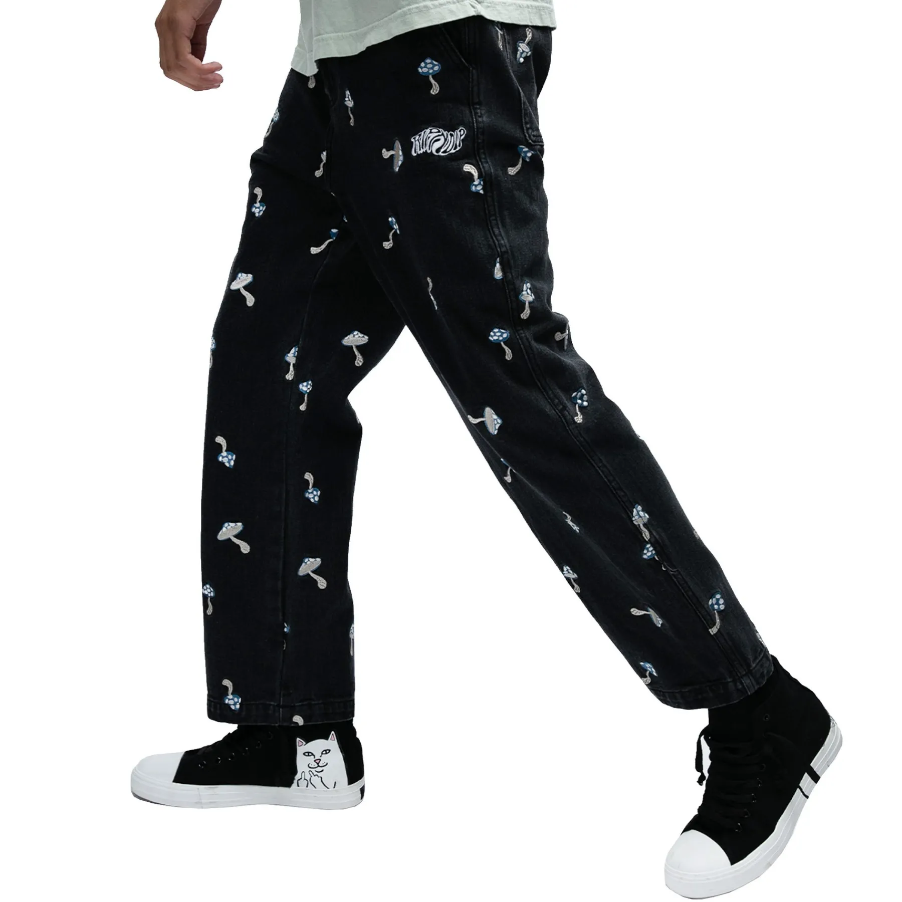 Ripndip Pants<Euphoria Wide Leg Denim Pants (Black Wash)