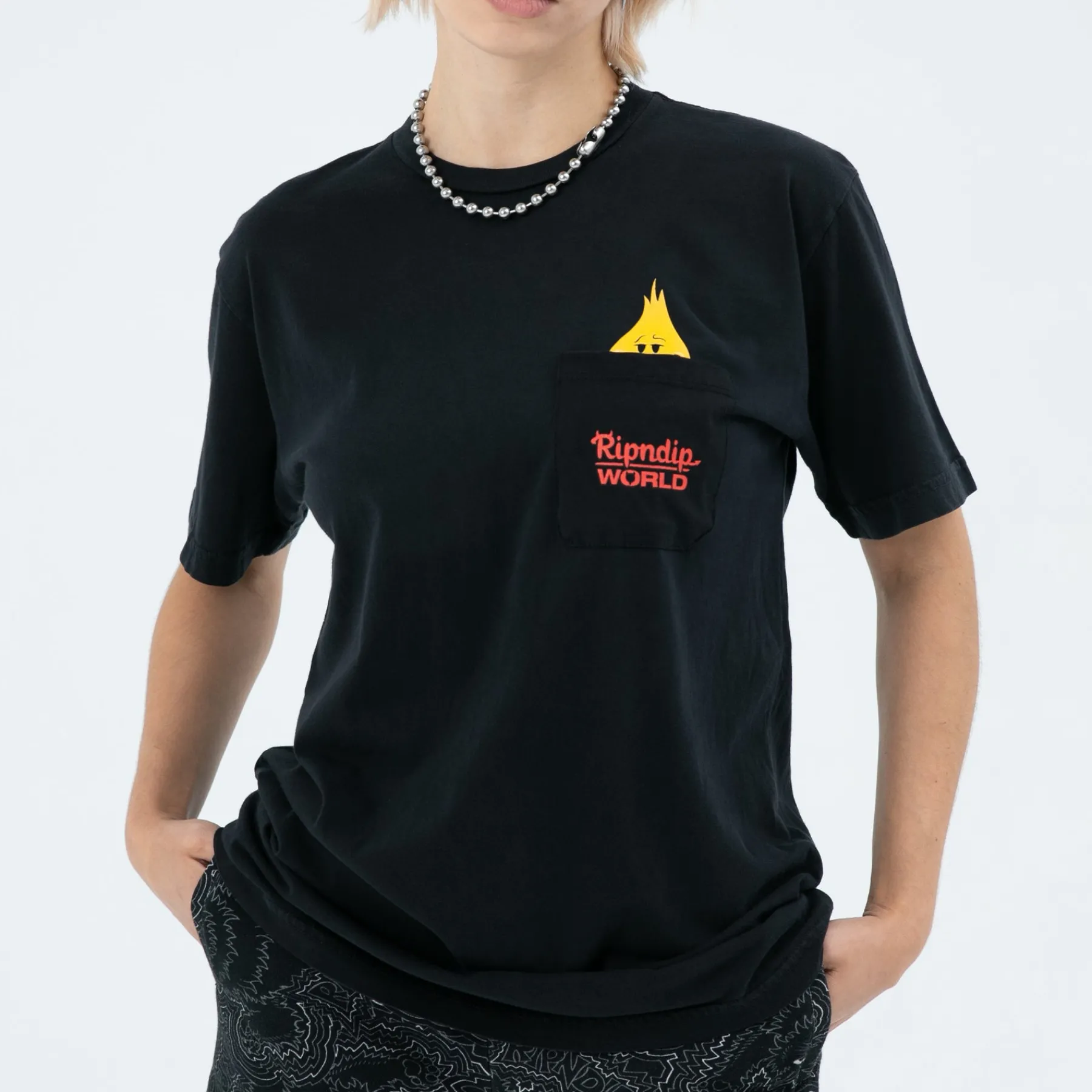 Ripndip Short Sleeve Tees|Stocking Stuffers<F U Flameboy Pocket Tee (Vintage Black)