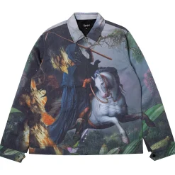 Ripndip Jackets<Fire & Desire Denim Coach Jacket (Multi)