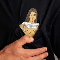 Ripndip Short Sleeve Tees<Flashing Kittys Pocket Tee (Black)