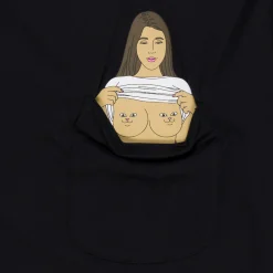 Ripndip Short Sleeve Tees<Flashing Kittys Pocket Tee (Black)