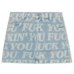 Ripndip Womens<Fuckin Fuck Denim Mini Skirt  (Light Wash )