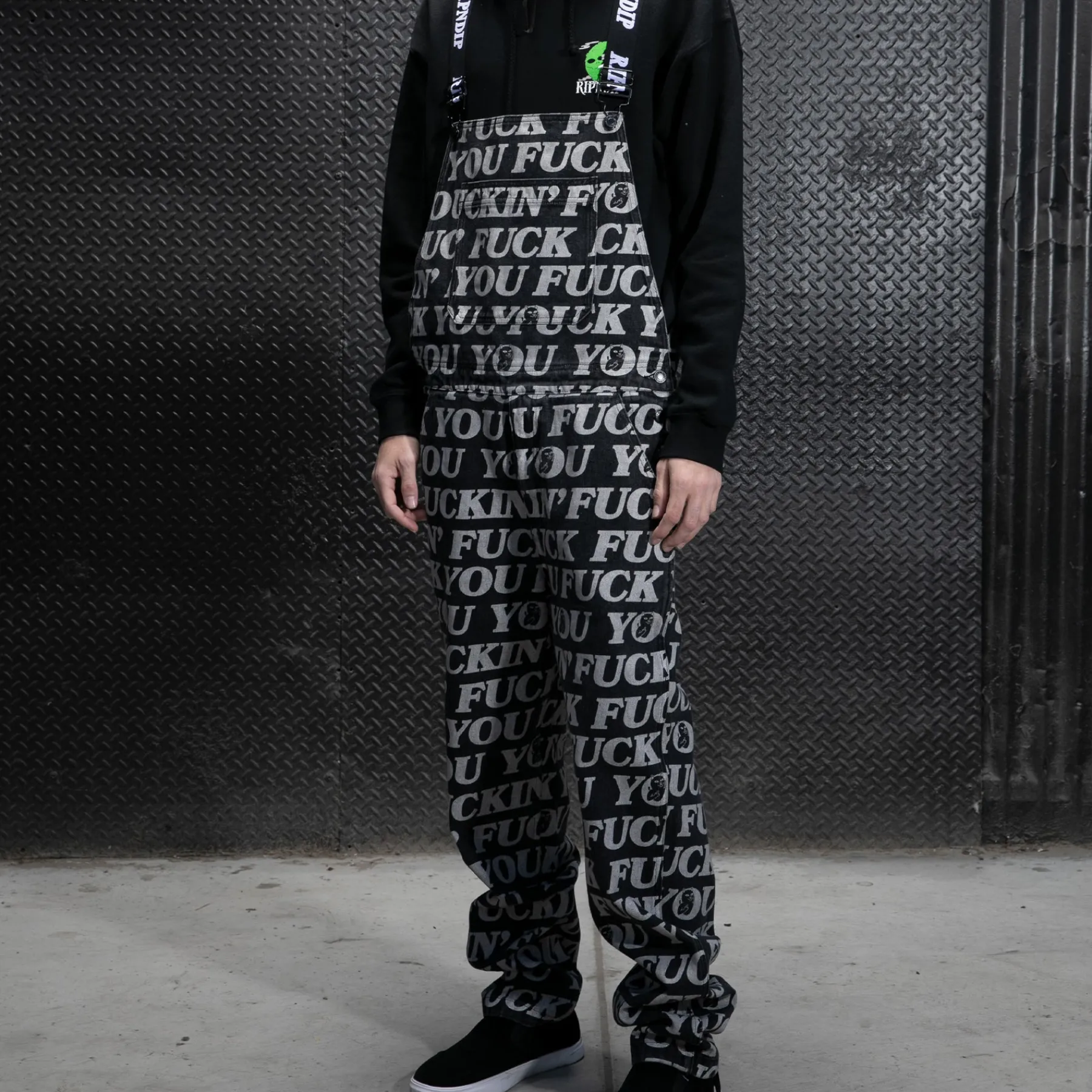 Ripndip Pants|Overalls<Fuckin Fuck Denim Overalls (Black)
