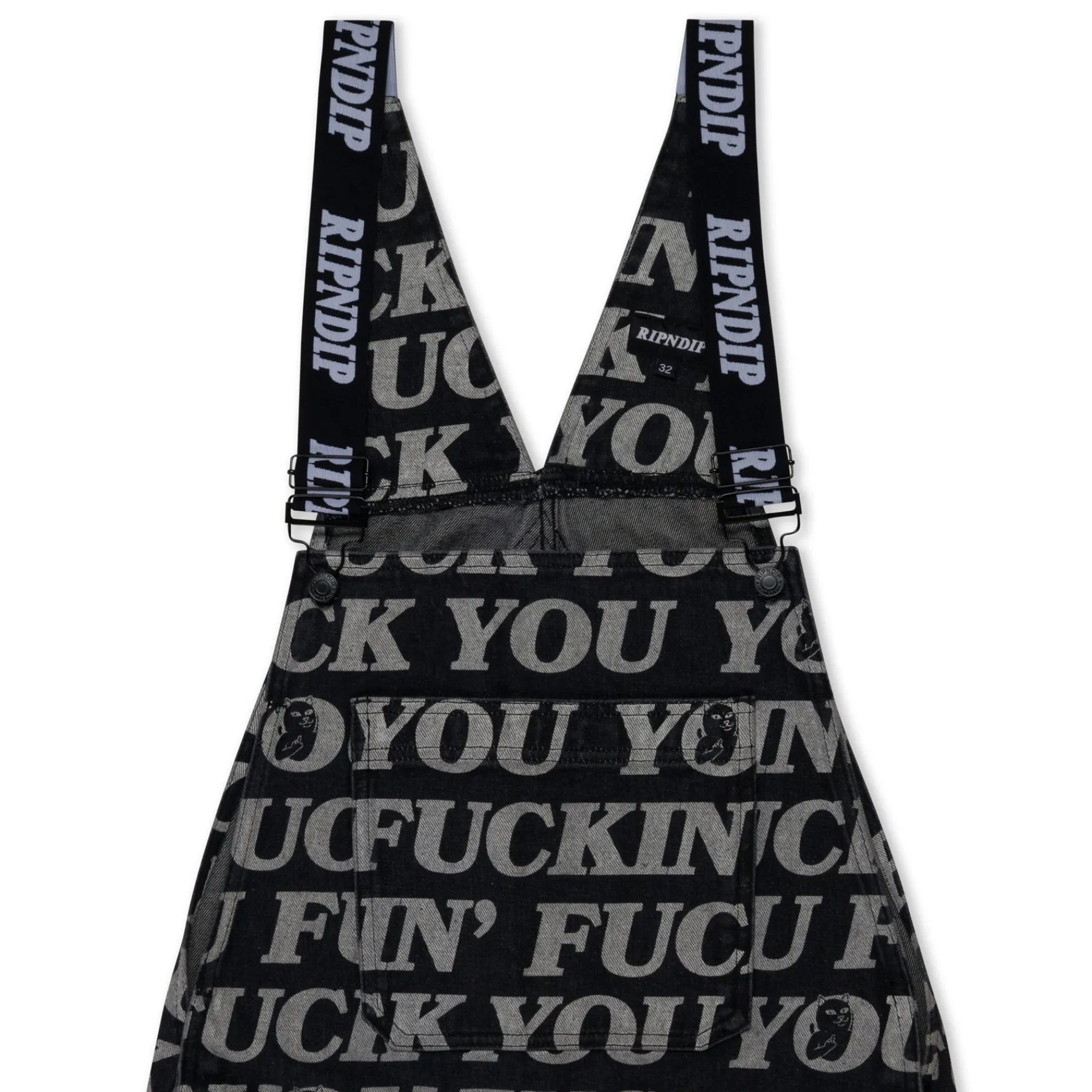 Ripndip Pants|Overalls<Fuckin Fuck Denim Overalls (Black)
