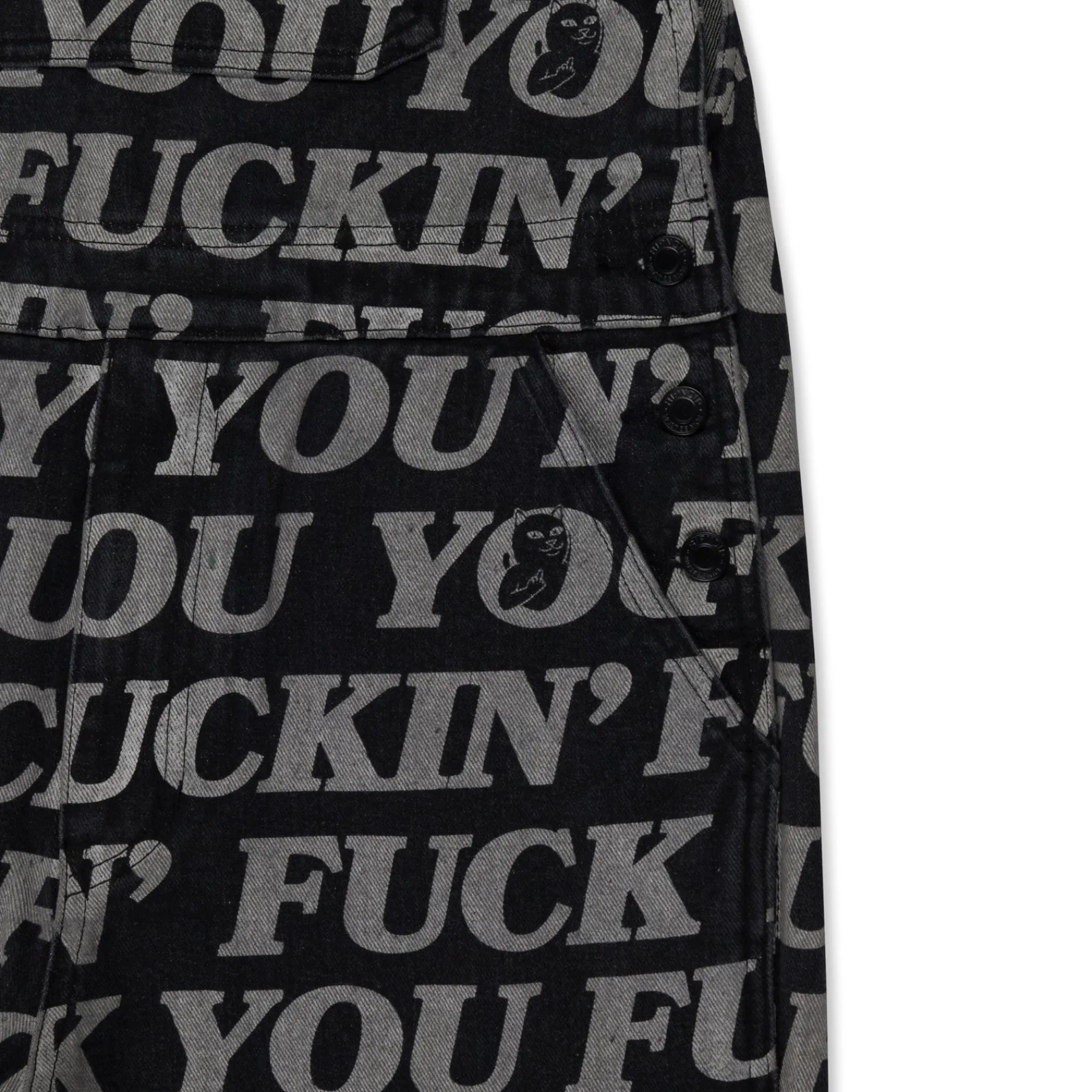 Ripndip Pants|Overalls<Fuckin Fuck Denim Overalls (Black)