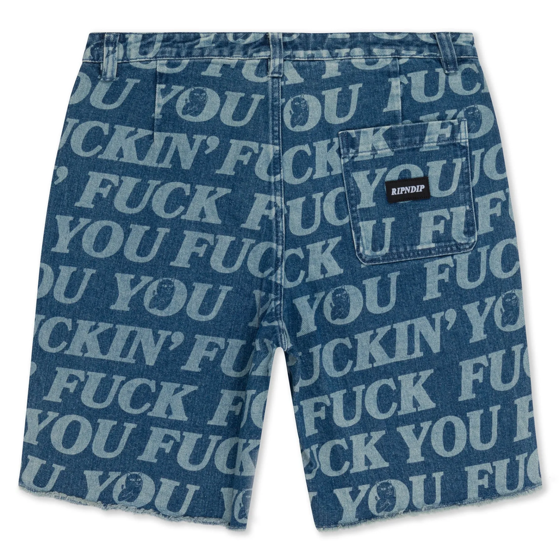 Ripndip Shorts<Fuckin Fuck Denim Shorts (Medium Wash)