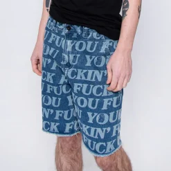 Ripndip Shorts<Fuckin Fuck Denim Shorts (Medium Wash)