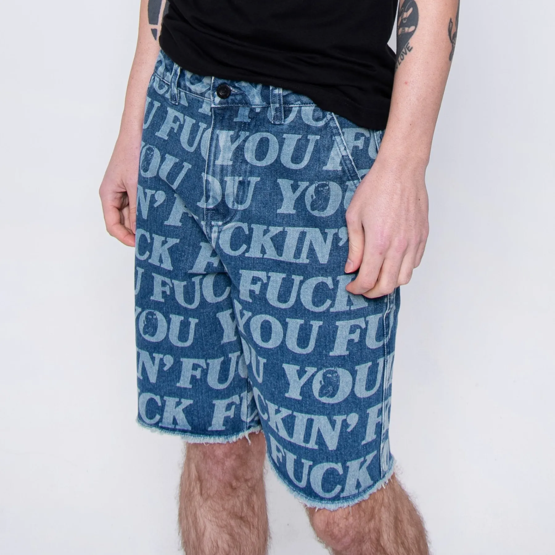 Ripndip Shorts<Fuckin Fuck Denim Shorts (Medium Wash)