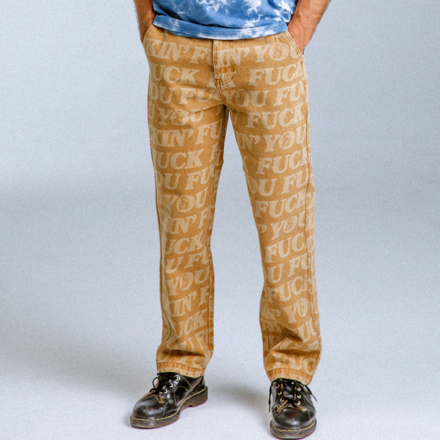 Ripndip Pants<F.U.F.F. Washed Denim Pants (Light Brown Denim)