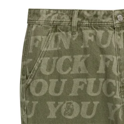 Ripndip Pants<F.U.F.F. Washed Denim Pants (Light Olive Denim)