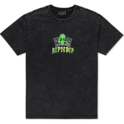 Ripndip Short Sleeve Tees<Galactic Dance Floor Tee (Black Mineral Wash)