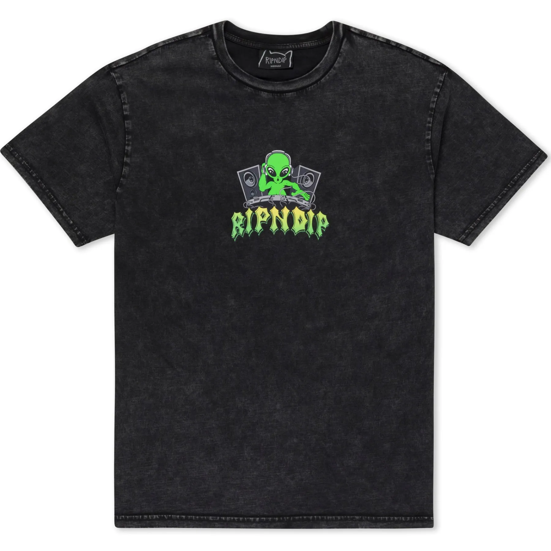 Ripndip Short Sleeve Tees<Galactic Dance Floor Tee (Black Mineral Wash)