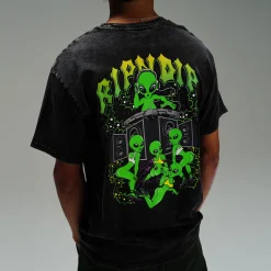 Ripndip Short Sleeve Tees<Galactic Dance Floor Tee (Black Mineral Wash)