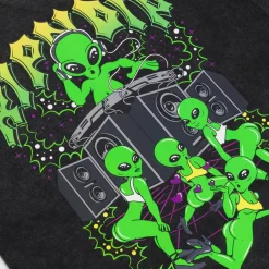 Ripndip Short Sleeve Tees<Galactic Dance Floor Tee (Black Mineral Wash)