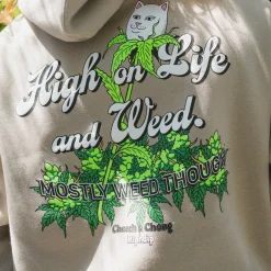 Ripndip Hoodies / Crewnecks<High On Life 420 Hoodie (Cement)