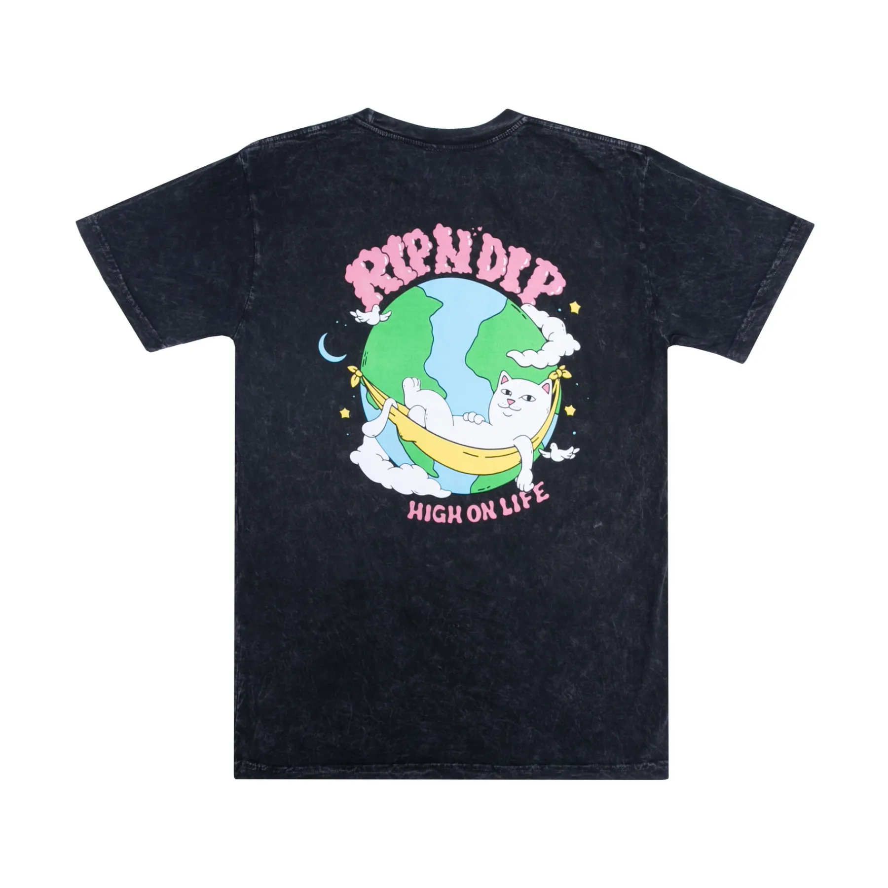 Ripndip Short Sleeve Tees<High On Life Tee (Black Mineral Wash)