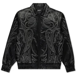 Ripndip Jackets<Howdy Leather Puffer Jacket (Black)