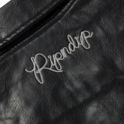 Ripndip Jackets<Howdy Leather Puffer Jacket (Black)