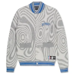 Ripndip Knits / Sweaters<Hypnotic Team Spirit Knit Cardigan (Grey/Light Blue)
