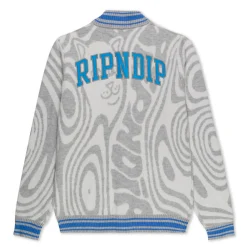 Ripndip Knits / Sweaters<Hypnotic Team Spirit Knit Cardigan (Grey/Light Blue)