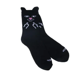 Ripndip Socks<Jerm Face Mid Socks (Black)