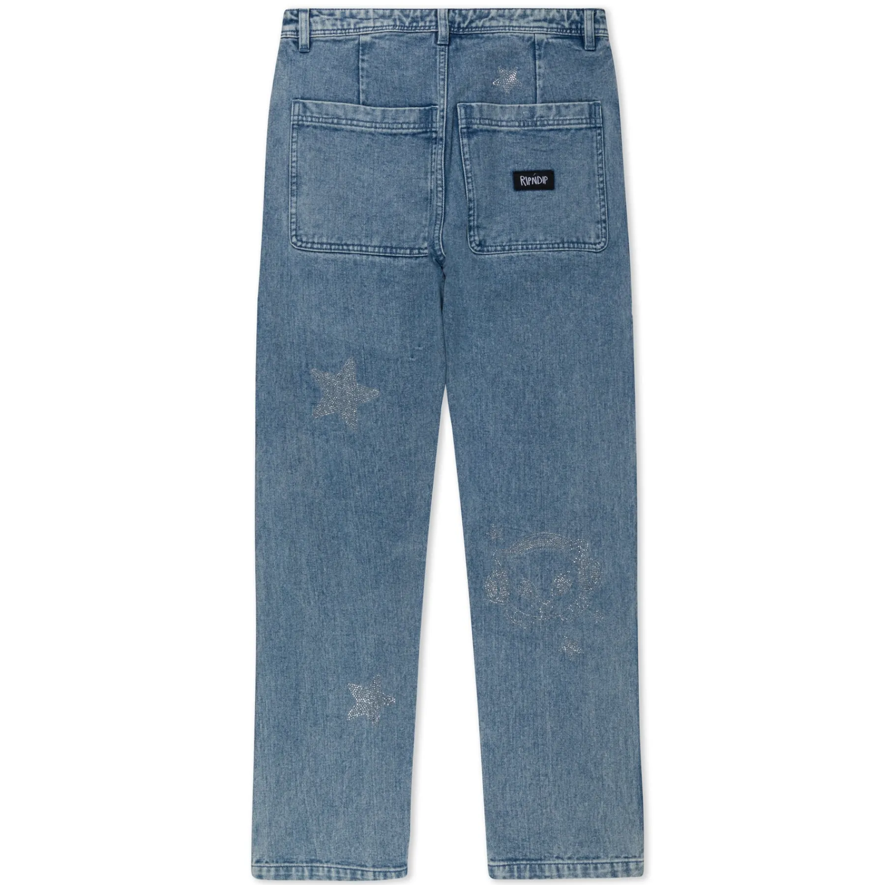 Ripndip Pants|Womens<Kawaii Nerm Womens Wide Leg Pants (Medium Wash)